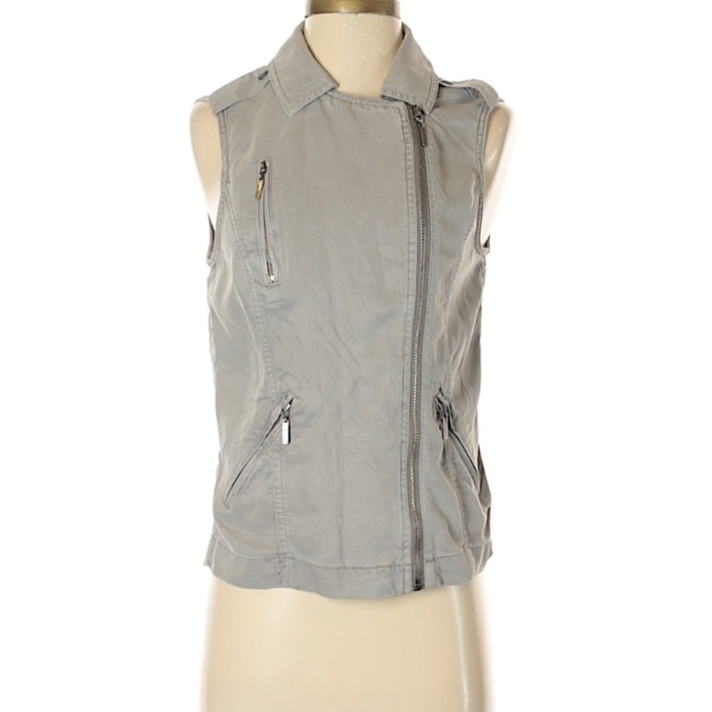 Grey jean vest